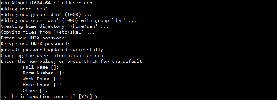 Создание учетной записи обычного пользователя в ssh ubuntu